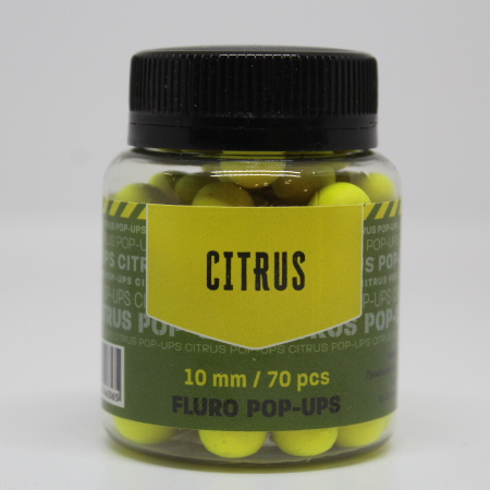 Бойлы плавающие Pop-Ups Fluro CITRUS (Цитрус) 10mm 70pcs