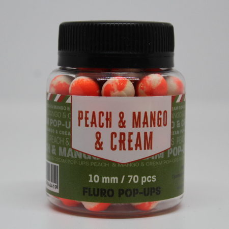 Бойлы плавающие Pop-Ups Fluro Peach&Mango&Cream (Манго+персик+крем) 10mm 70pcs