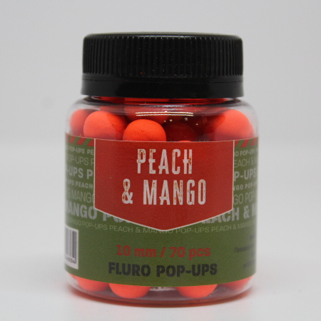 Бойлы плавающие Pop-Ups Fluro PEACH&MANGO (Манго+персик) 10mm 70pcs