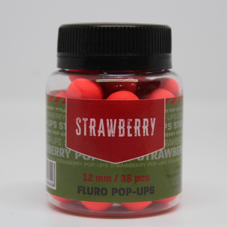 Бойлы плавающие Pop-Ups Fluro STRAWBERRY (Клубника) 12mm 35pcs