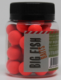 Бойлы плавающие Pop-Ups Fluro STRAWBERRY (Клубника) 12mm 35pcs